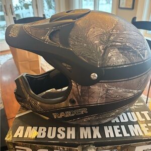 Raider Ambush MX Helmet with Camouflage / like new worn once -adult